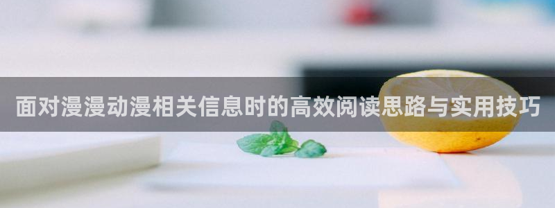 2026动漫天堂高分动漫:面对漫漫动漫相关信息时的高效阅读思路与实用技巧配图