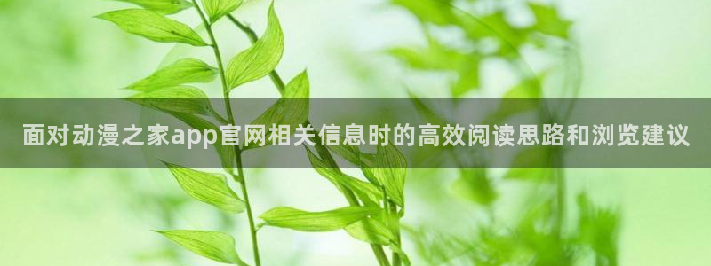 动漫天堂最新日漫:面对动漫之家app官网相关信息时的高效阅读思路和浏览建议配图
