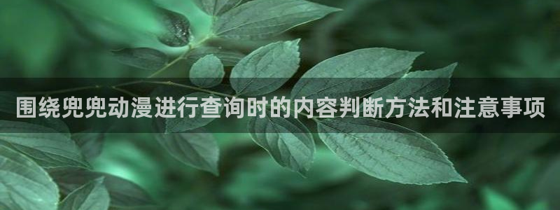 动漫天堂在线动漫大全:围绕兜兜动漫进行查询时的内容判断方法和注意事项配图